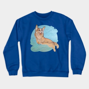 Corgi, flying in the clouds. Welsh Corgi, joyful and friendly dog. Crewneck Sweatshirt